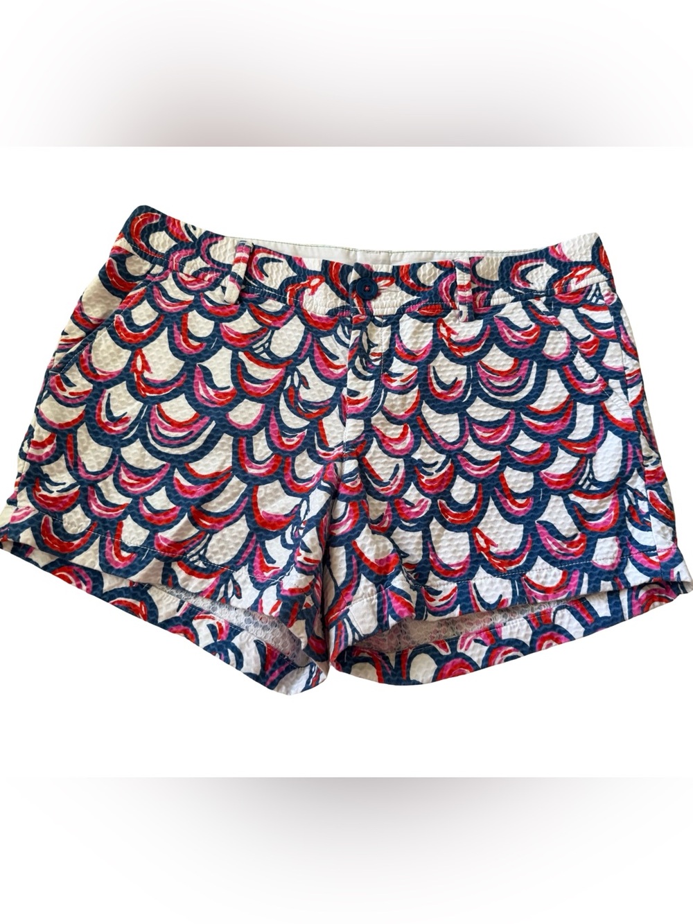 Lilly Pulitzer Red White Blue & Pink Shorts Scallop Print Retro